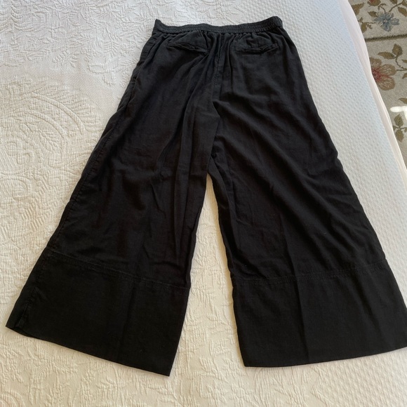 Banana Republic Linen-Blend Cropped Wide Leg Pant Black S EUC - Picture 13 of 14